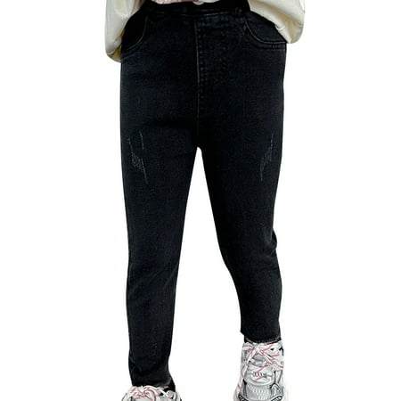 

YDOJG Pants for Boys Girls Pants Spring Autumn New Childrens Autumn Jeans Fashion Fashion Tight Childrens Slacks Black 6-7 Years
