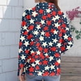 thumbnail image 5 of Domzest 4th Of July Shirts Women 250 Anniversary Usa American Flag Elements Tshirts Patriotic V Neck Long Sleeve Butoon Down Shirt Light Blue 3XL, 5 of 5