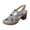 Gray, variant on Women's Heeled Sandals Open Toe Chunky Heels Adjustable Ankle Strap Hollow out Soft Leather Dress Shoes Ladies Summer Casual Footwear Beige Size 8