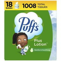 Puffs Plus Lotion Facial Tissue, 18 Cubes, 56 Tissues per Box