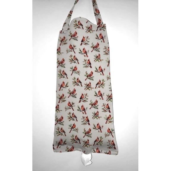 Cardinals Birds & Berries Grocery Plastic Shopping Bag Holder by Penny's Needful Things (Cream)