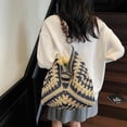 thumbnail image 2 of New Fashionable Handmade Woven Bag, Crochet Bucket Bag for Women, Handbags Hobo Handmade Flower Tote Bags(D), 2 of 7