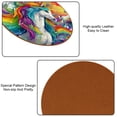 thumbnail image 5 of Unicorn Set of 6 Round Microfiber Leather Coasters, 11x11 cm Drink Coasters for Home and Kitchen, Stylish Absorbent Coasters for Decor, 5 of 6