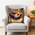 thumbnail image 6 of Uutvery Cute Animal Print Pillow Cover， Linen Fabric Sofa Cushion with Zipper， 45x45cm Washable Decorative Throw Pillow， for Living Room Bedroom Decor, 6 of 6