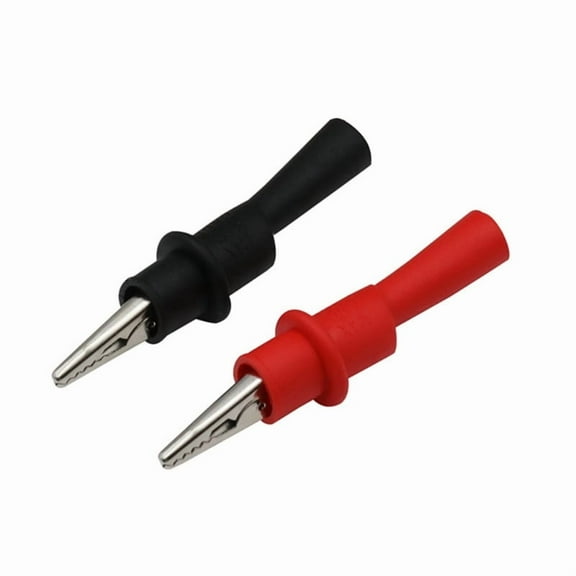 2Pcs Multimeter Push on Alligator Clips Insulated Crocodile Clamps Wire Tips Test Clip for Electrical Testing Enduring