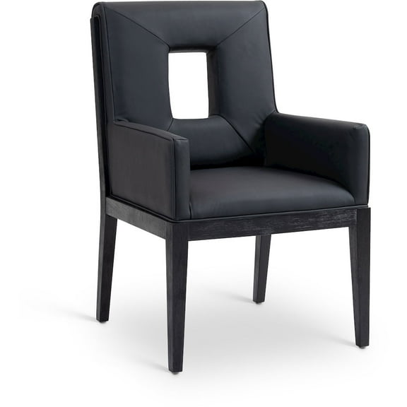 Meridian Furniture Gwendolyn Black Vegan Leather Dining Arm Chair