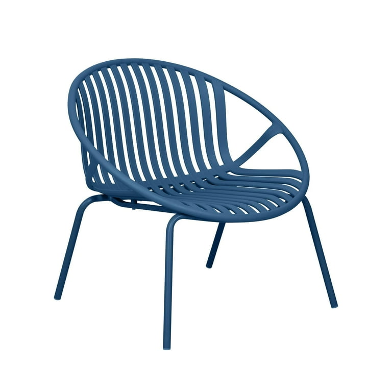 Rio Indoor or Outdoor Stackable Modern Lounge Chair Berry Blue Set of 2 Walmart