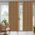 thumbnail image 5 of Outdoor Curtains for Patio Waterproof, Vintage Rattan Outdoor Privacy Panels Grommet, Minimalist Abstract Wicker Texture Brown Blackout Outside Curtains for Porch/Cabana 54"x108", 2 Panels, 5 of 8