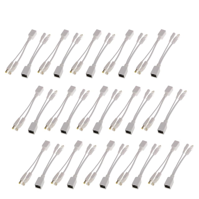 15 Pares de Energía Pasiva sobre Ethernet Inyector PoE + Cable Adaptador de Divisor, Admite 5V, 12V, 24V, 48V