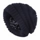 thumbnail image 1 of Gorro de mujer forrado de satén tejido de invierno Gorro cálido de lavado suave de seda suelto, 1 of 5