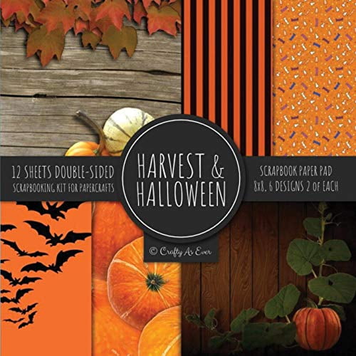 Harvest and Halloween Scrapbook Paper Pad 8x8 Scrapbooking Kit for Papercrafts, Cardmaking, Printmaking, DIY Crafts, Orange Holiday Themed, Designs, Borders, Backgrounds, Patterns