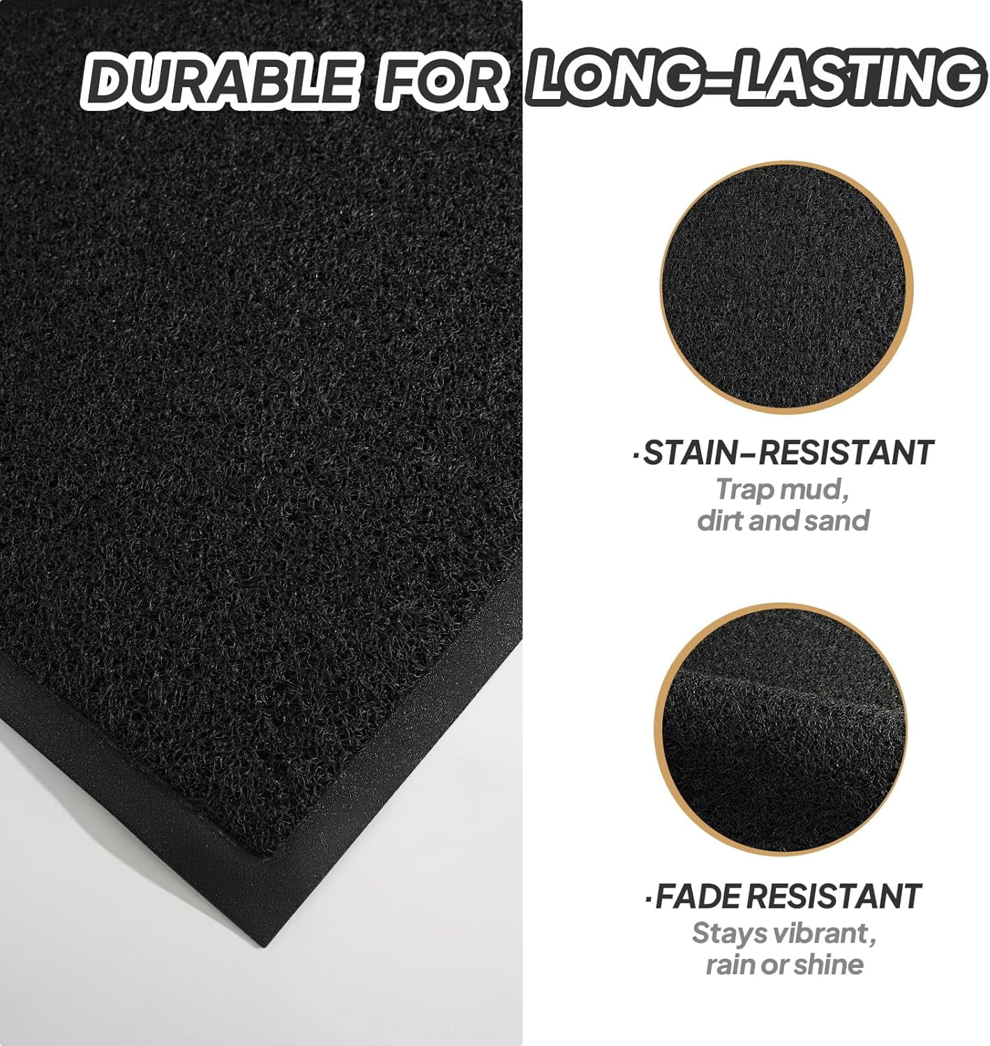 Ktaxon 36" x 71" Front Door Mat Indoor Outdoor Entrance, Waterproof, Stain and Fade Resistant, Easy Clean Patio Porch Entryway Mat Doormat, Black