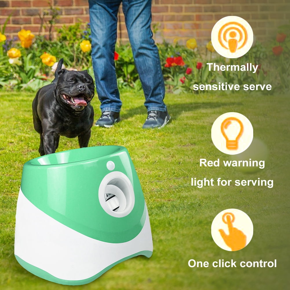 HBASD Automatic Dog Ball Launcher for Medium to Large Dogs, Interactive Dog Ball Thrower Mental Stimulation Dog Toys (Green)
