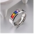 thumbnail image 3 of Stainless Steel Rainbow Flag Pattern Ring For Unisex Jewelry Sizes 5 6 7 8 9 10 11 12 Pride Gift For Pride Wear, 3 of 5
