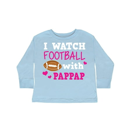 

Inktastic I Watch Football with My Pappap Gift Toddler Toddler Girl Long Sleeve T-Shirt