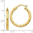 thumbnail image 3 of Diamond2Deal 14k Yellow Gold Diamond-Cut Hoop Earrings for Women (L- 1.1 in, W-1.06 in), 3 of 4