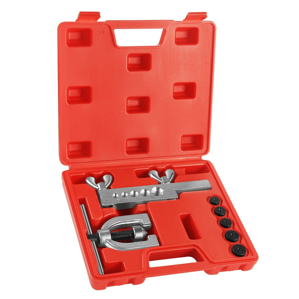 SAE 45 Degree Double Flare Brake Line Flaring Tool Kit with (3/16, 1/4