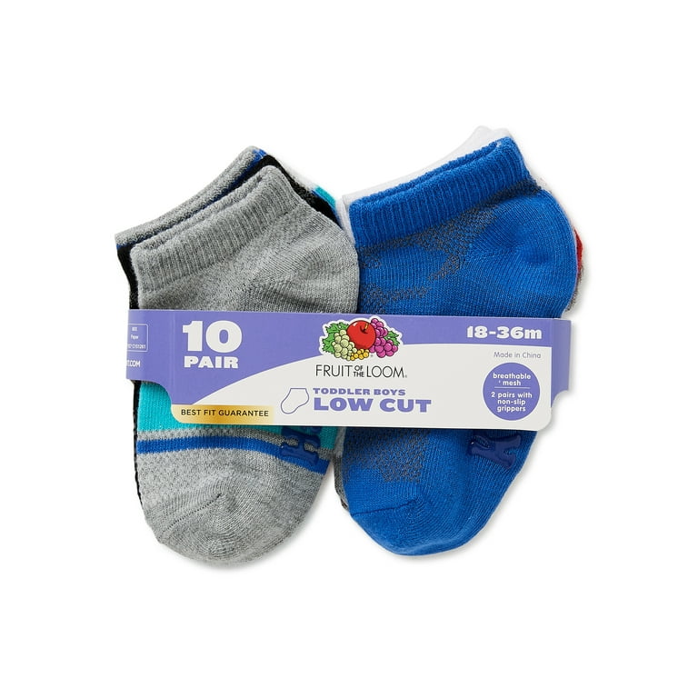 Fruit of the Loom Baby 14-Pack Grow & Fit Flex Zones Cotton Stretch Socks -  Unisex, Girls, Boys