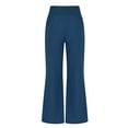 thumbnail image 6 of Teissuly Women's Fashion Casual Full-Length Loose Pants Solid High Waist Trousers Long Straight Wide Leg Pants, 6 of 6