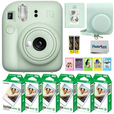 Fujifilm Instax Mini 12 Instant Camera Bundle with Fujifilm Instax Mini Instant Film Value Pack (60 Sheets) with Accessories Including Protective Case, Strap, Photo Album (Mint Green)