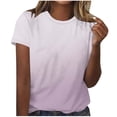 thumbnail image 2 of Women's T Shirts Graphic 4XL Gradient Color Crew Neck Casual Loose T-Shirt, 2 of 5