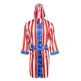 thumbnail image 1 of AMNPOLEN Adult Men Satin American Flag Boxing Costume Robe Cloak With Hood, 1 of 4