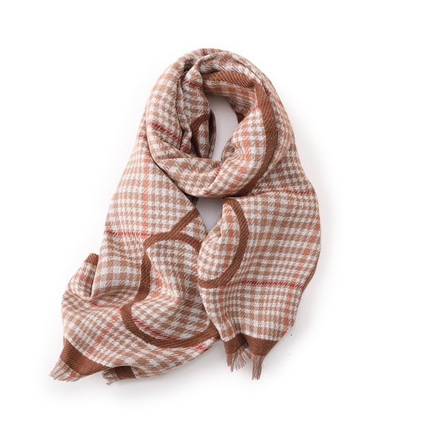 Bufanda cálida para mujer, manta de gran tamaño con borlas, chal de cuadros escoceses, suave y acogedor, tacto de cachemira, pashmina a cuadros