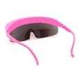 thumbnail image 4 of Retro Half Rim Visor Color Mirror Wrap Sport Oversized Plastic Sunglasses Pink - Blue Mirror, 4 of 4