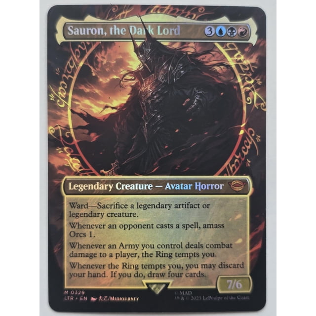 Generic Sauron, The Dark Lord 01 Foil - Alternative Custom Art Creature MTG Card