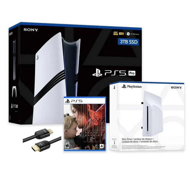 PlayStation 5 Pro Console SSD 3 To avec Lecteur de Disque, Manette Sans Fil et DEATH STRANDING 2: ON THE BEACH - CFI-7019 PS5 Pro