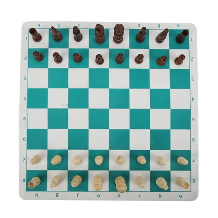 Yajisi Chess Set Imitation Wood Plastics Glossy Lightweight Pieces with PU Board, 2.8 in / 70mm King Height