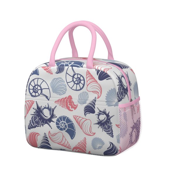 Lunch Bag Lunch Box for Women Reusable Insulated Lunch Bags,Water-Resistant Sea Shells Cooler Lunch Tote Bag, Large Capacity for Work Travel Picnic