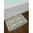 thumbnail image 2 of Dog Lover Bath Mat, Cartoon Style Dachshunds Dressed in Pyjamas Chevron Lines Polka Dots and Hearts, Non-Slip Plush Mat Bathroom Kitchen Laundry Room Decor, 29.5 X 17.5 Inches, Multicolor, Ambesonne, 2 of 2