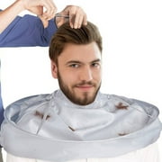 Haircutting Cape At Home Hair Cut Catching Cape Mess Free - For All Ages, Gray