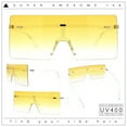 thumbnail image 2 of Oversize Rimless Shield Square Rectangle Large Sunglasses Clear - Yellow, 2 of 8