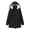 Black, variant on Fesfesfes Plus Size Jackets For Women Solid Color Plus Size Lamb Fleece Hooded Zipper Plush Coat