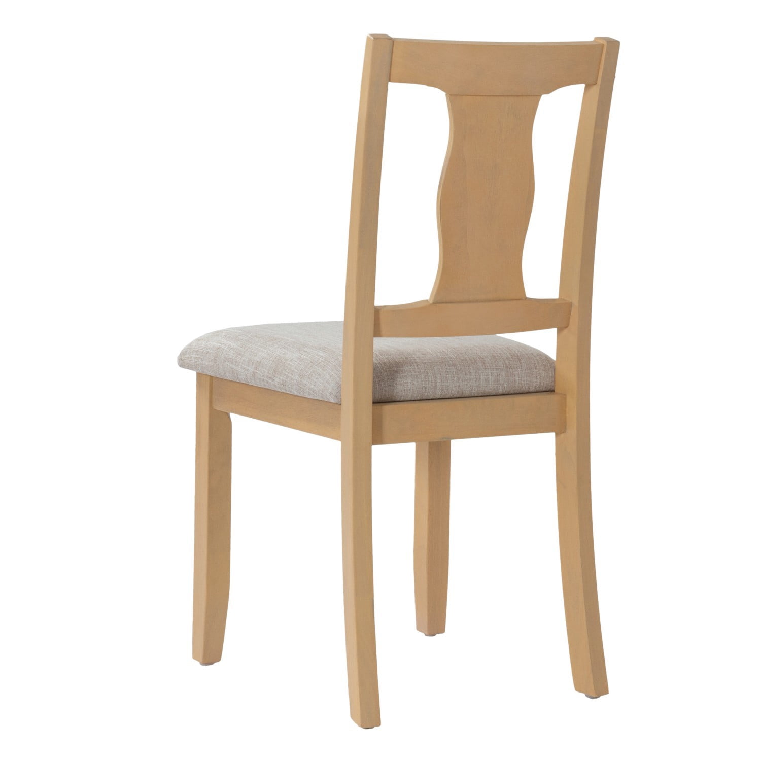 Dining Chairs Set of 2, Mid Century Modern Wood Chairs with Padded Upholstered Seats, High Backrest, Accent Kitchen Chairs, Natural Beige