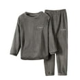 thumbnail image 2 of NAISIBABY Boys Girls 2PC Homewear Outfit Set, Warm Fleece Fall Winter Top and Pants Lounge Home Set Clothes Gray Size 3T, 2 of 5
