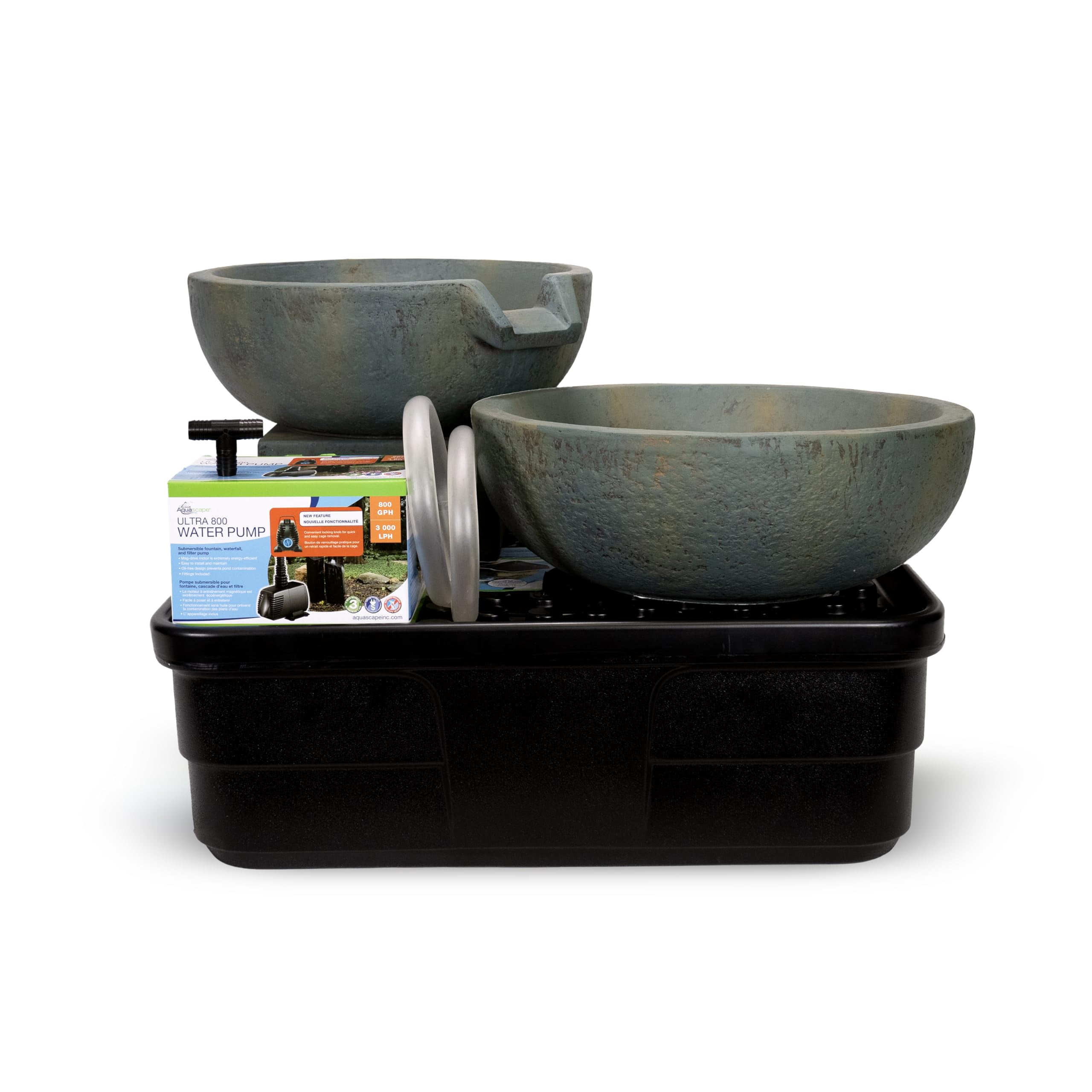 Aquascape 19 inch / 21 inch Dia (49/52 cm) Spillway Bowl and Basin Kit Outdoor Fountain, Patina