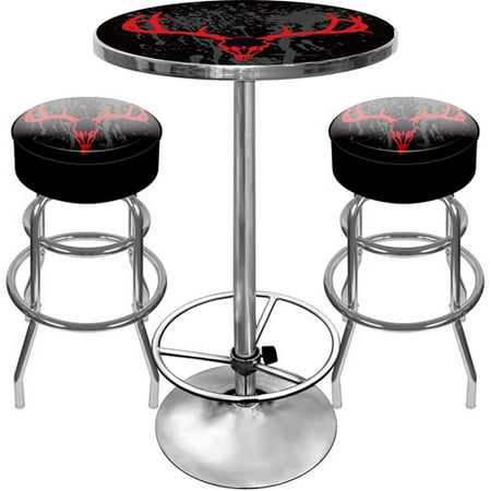 Pub Gameroom - Hunt Skull Gameroom Combo - 2 Bar Stools and Table Set