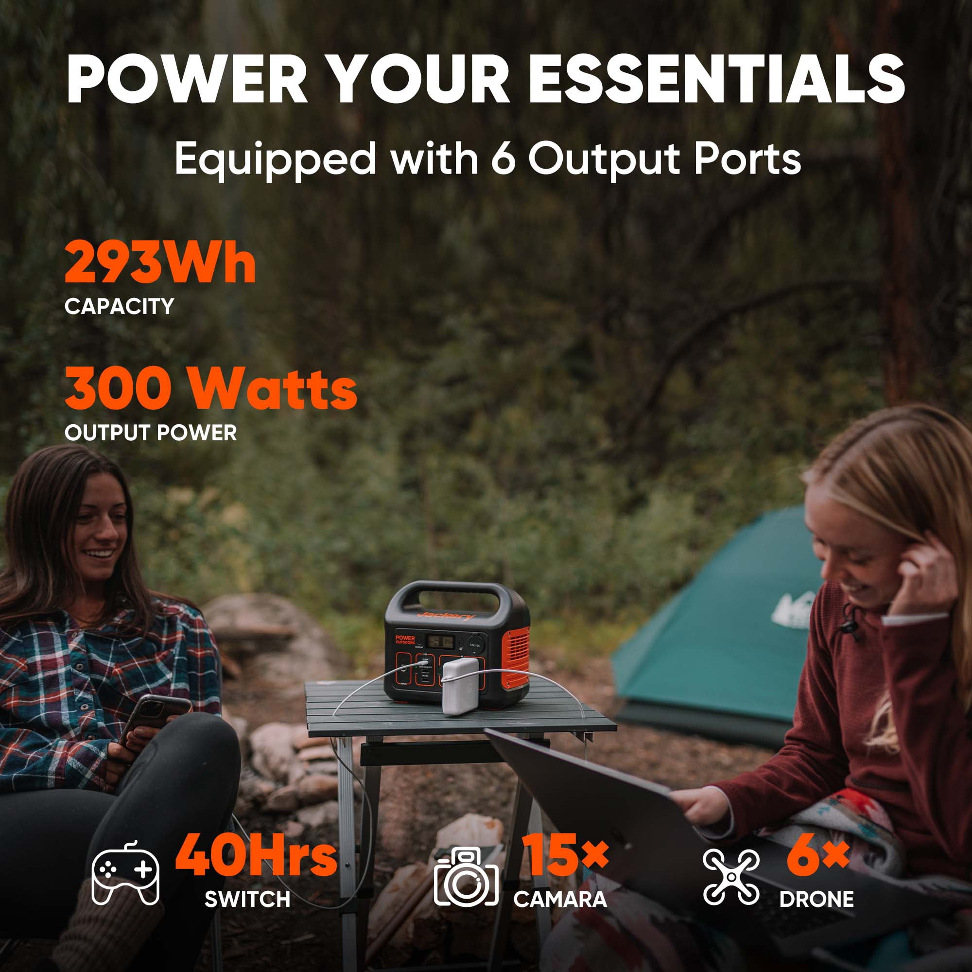 Jackery Solar Generator 300, 288Wh Backup Lithium Battery with 1*Solar Panel SolarSaga 40Wair Solar Panel