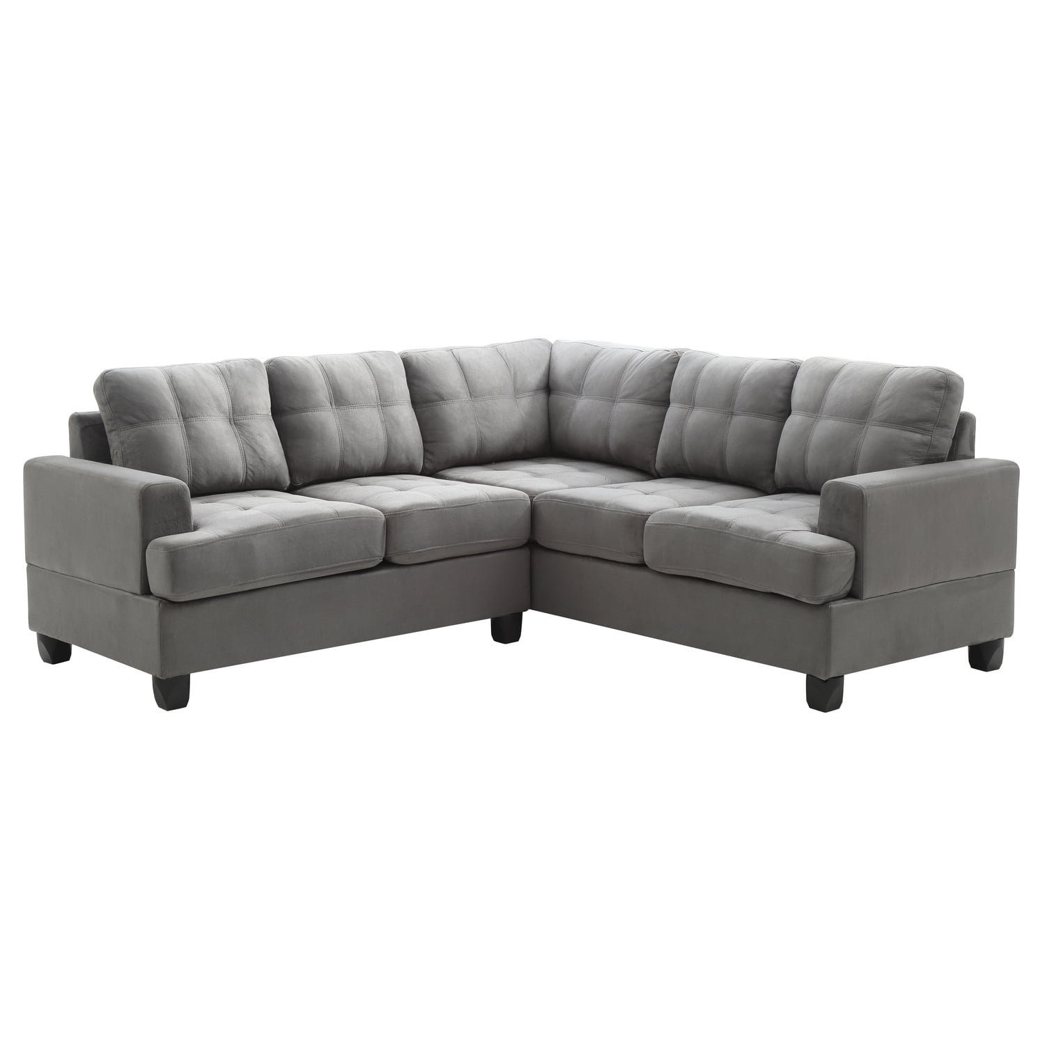 Glory Furniture Sandridge Microsuede Sectional in Gray