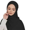 thumbnail image 2 of Weikingp Scarf for Women Women Chiffon Hijab Scarf Long Hijabs Scarves Muslim Scarf Hijab Hijab Shawl Neck Scarf Warm Scarf (Clearance) Black Chiffon, 2 of 3