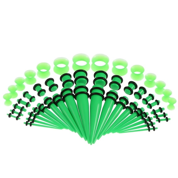 DESIGNICE 2026 New Ear Stretching Kit 50 Pcs 14G-00G Acrylic Tapers Plugs Silicone Tunnels Gauges Expander Set Body Piercing Jewelry