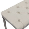 thumbnail image 6 of AC Pacific Jack Upholstered Bench with Wood Legs, Light Beige, 6 of 6