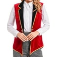 thumbnail image 6 of Haitryli Womens Circus Ringmaster Cosplay Costume Sleeveless Tailcoat Red Velvet Jacket for Halloween Red XL, 6 of 7