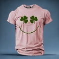 thumbnail image 2 of IWRICH St. Patrick's Day T Shirts for Men Short Sleeve Crew Neck Clover Printed Tops Casual Plus Size Slim Fit Tops Pink XL, 2 of 3