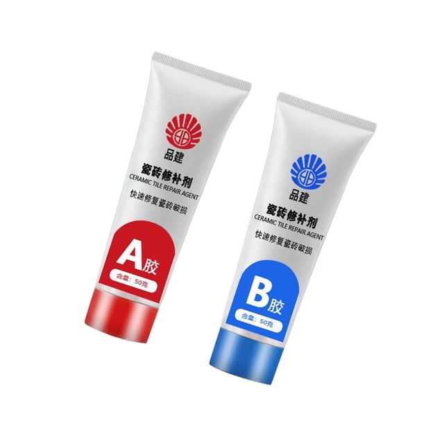 Decodeary Practical 2x Tile Repair Agent Ceramic Hole Repair in Shower and Kitchen Gray White 50ml 1Set