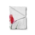 thumbnail image 2 of Art Soft Flannel Fleece Throw Blanket, Watercolor Tulip Flowers Bouquet Feminine Beauty Spring Revival, Cozy Plush for Indoor and Outdoor Use, 50" x 70", Forest Green Magenta, by Ambesonne, 2 of 6