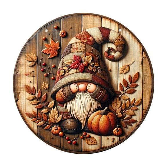 HHBEAUTY Thanksgiving Theme Gnome Round Area Rug Soft Non Slid 15.75in Cute Gnome Circular Carpet Floor Mat for Living Room Bedroom Dining Home Seasonal Holiday Decor Washable